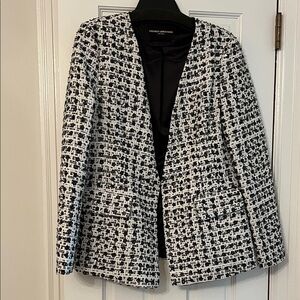 Amanda Uprichard Black and White Tweed Cody Blazer